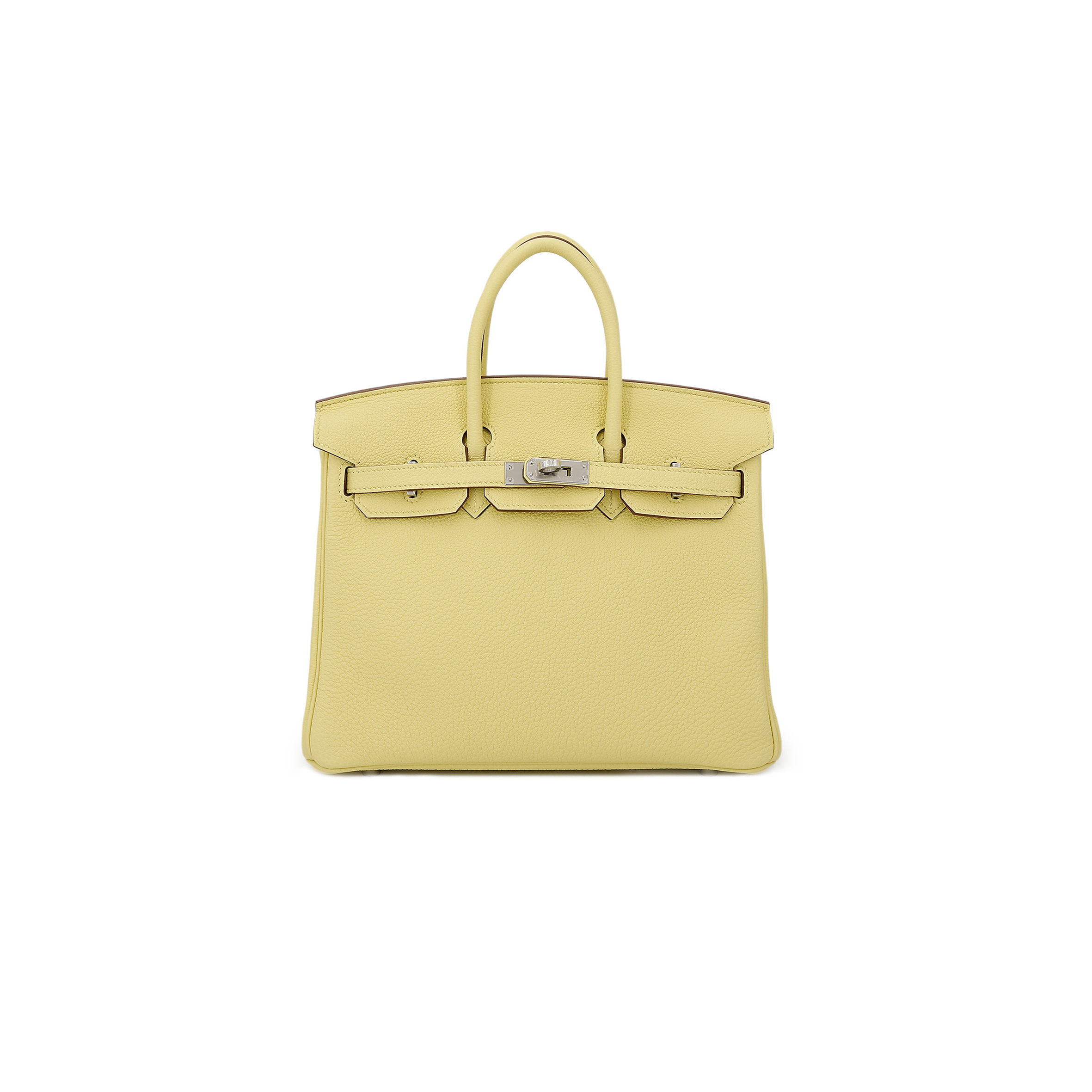 HERMÈS MASTER BIRKIN 30 TOGO LEATHER LEMON YELLOW SILVER BUCKLE BAG 1271660027 (30*23*15cm)